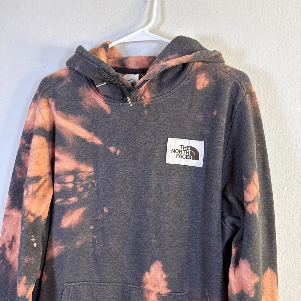 The North Face Gray Pullover Hoodie Mens L‎ Sweatshirt Activewear Y2K Tie Dye